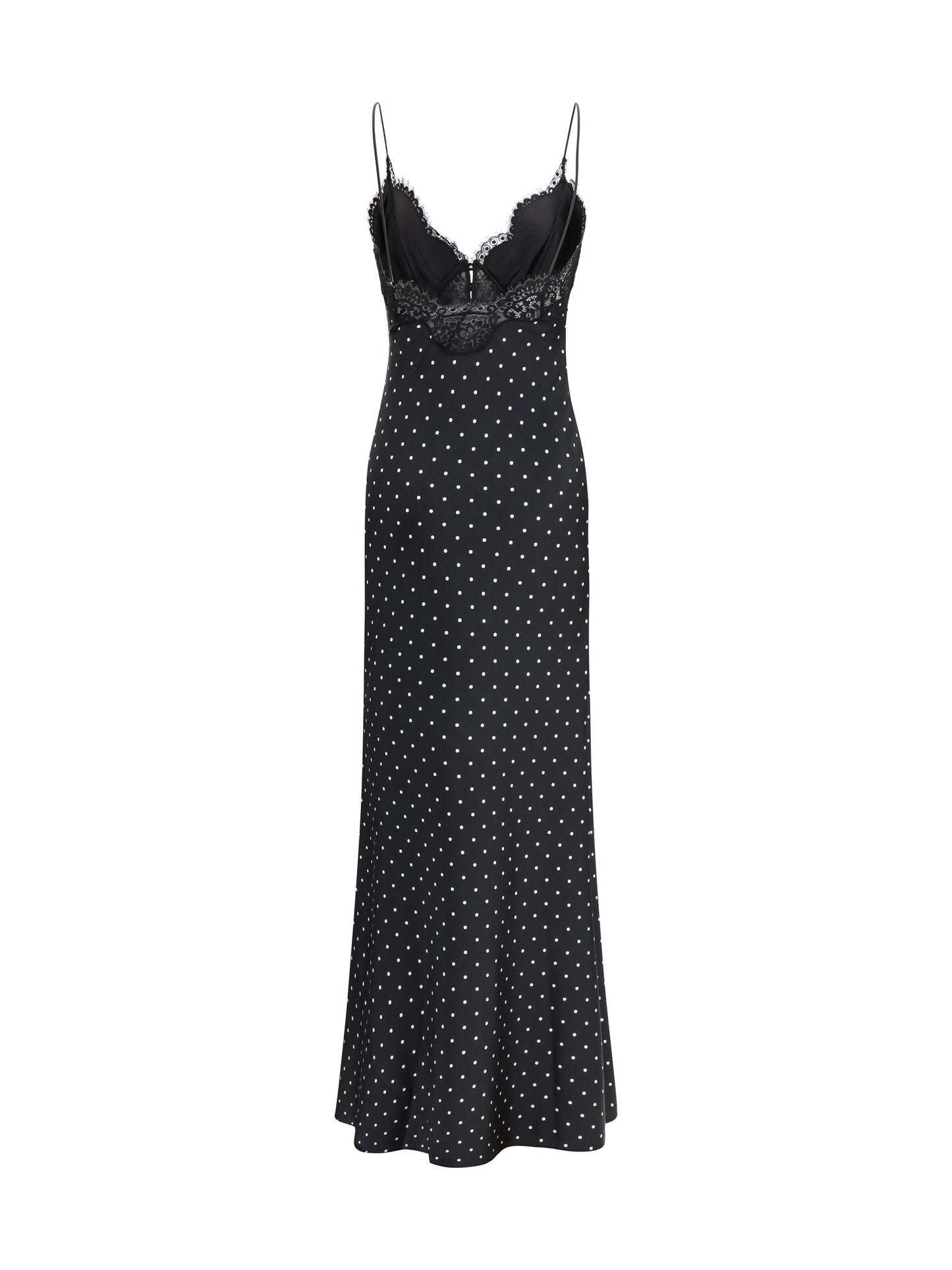 SELF-PORTRAIT Polka dot satin maxi Dress