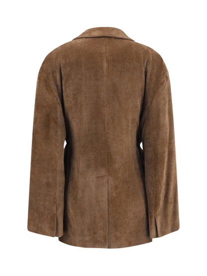 Brunello Cucinelli Cashmere-blend Jacket with drawstrings - Sigaro