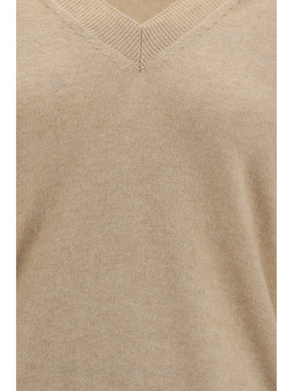 Malo Cashmere V-neck Sweater - Light Sand