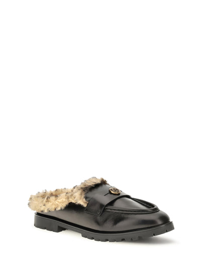 Pinko Nora padded leather Sabots - Black