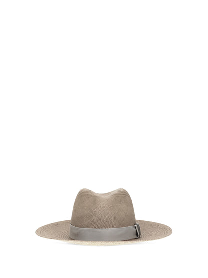 BRUNELLO CUCINELLI Straw fedora Hat