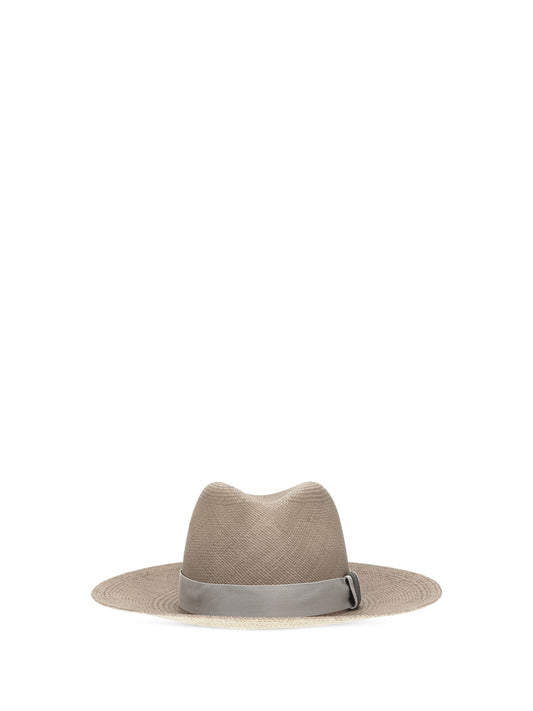 BRUNELLO CUCINELLI Straw fedora Hat