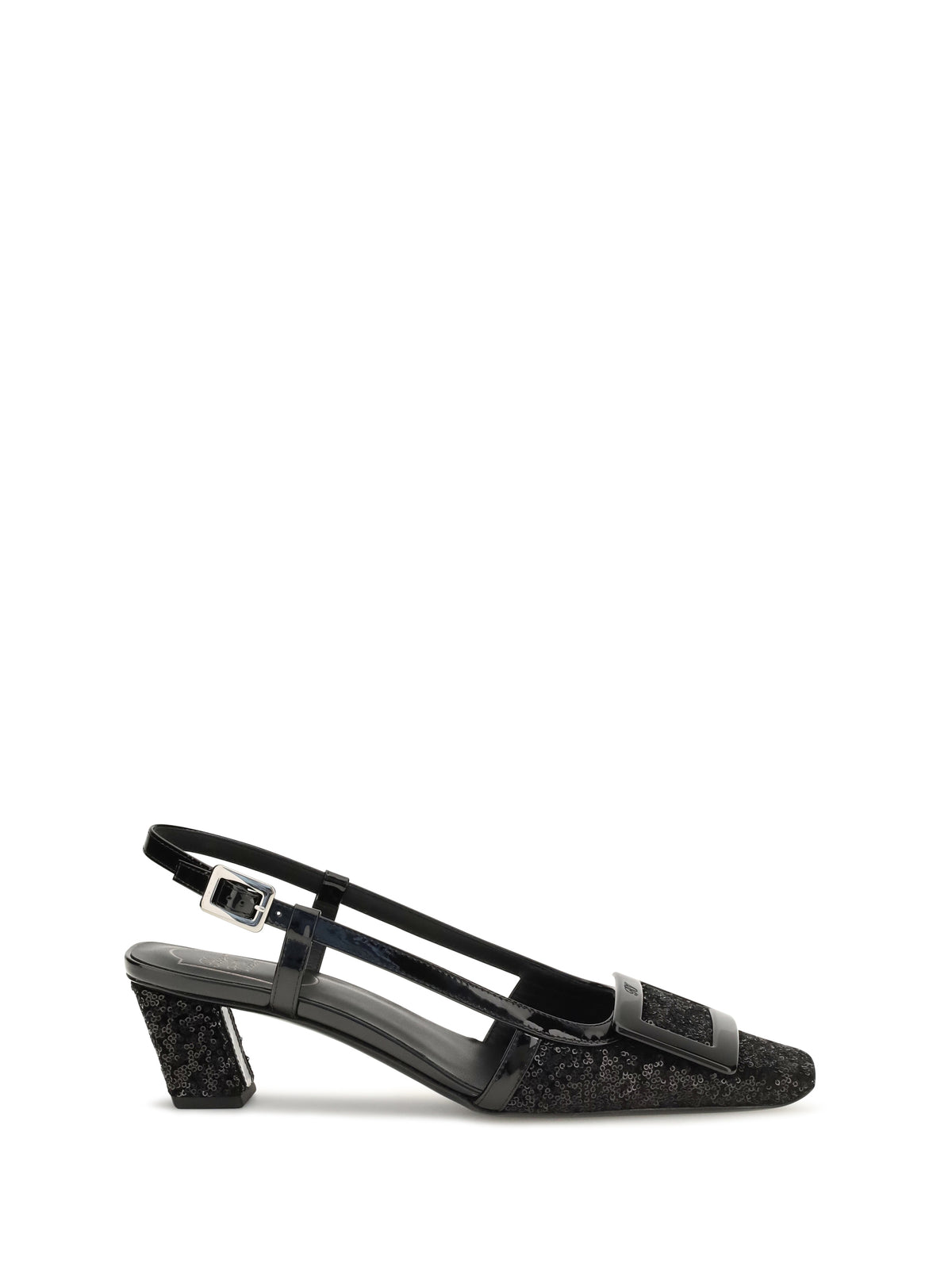 Roger Vivier Belle Vivier shiny-effect Slingback Pumps - Black