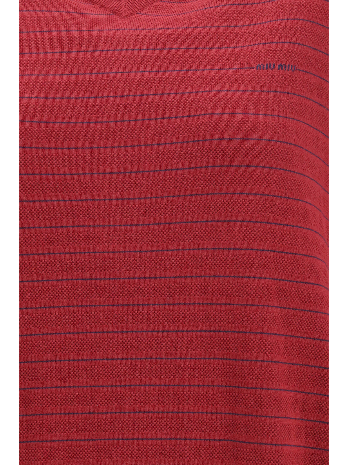 Miu Miu Cotton V-neck Sweater - Amaranto