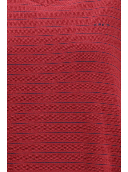 Miu Miu Cotton V-neck Sweater - Amaranto