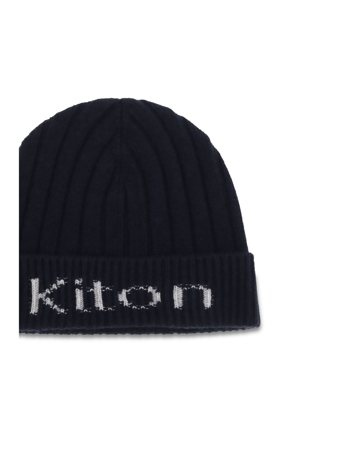 Kiton Wool Beanie Hat - Blue/Grey Light