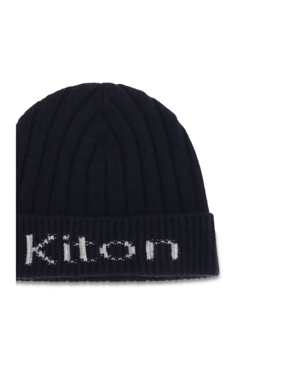 Kiton Wool Beanie Hat - Blue/Grey Light