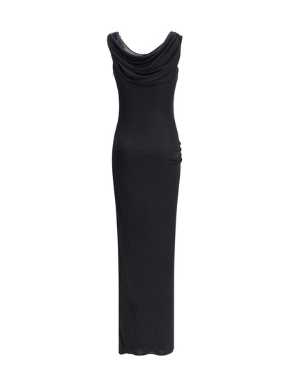 VERSACE Draped jersey long Dress