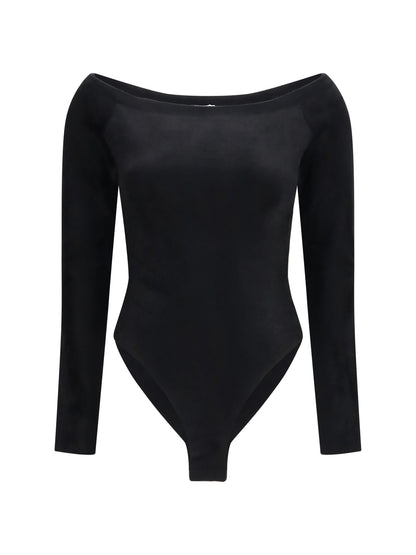 AlaïA Velvet off-shoulder Bodysuit - Noir Alaia