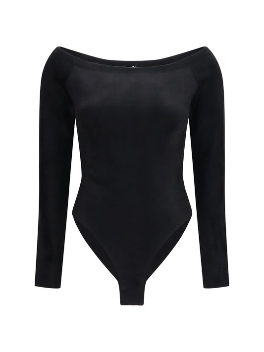 AlaïA Velvet off-shoulder Bodysuit - Noir Alaia