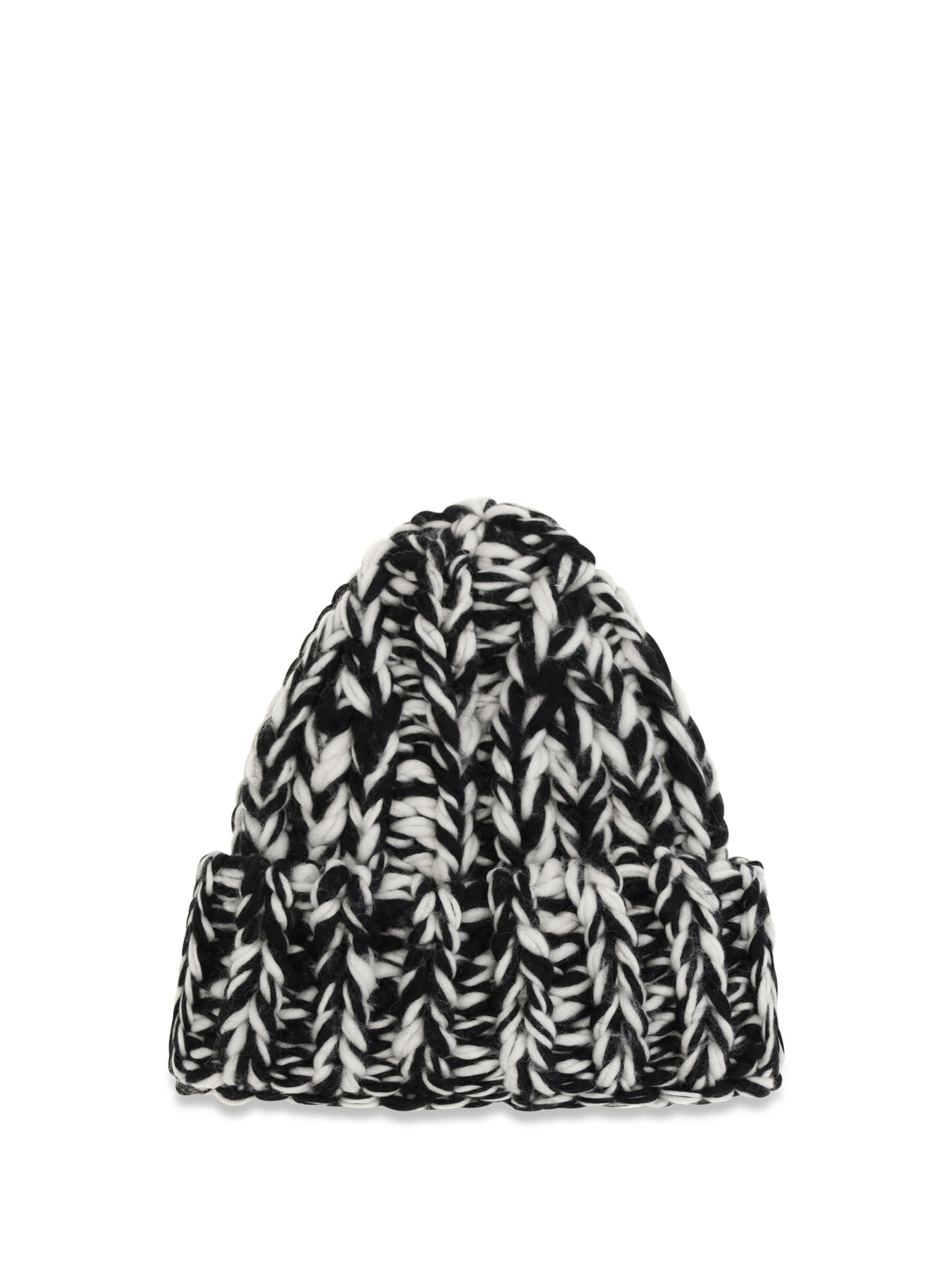 Ami Paris XXL wool Knit Beanie - Noir/Ivoire