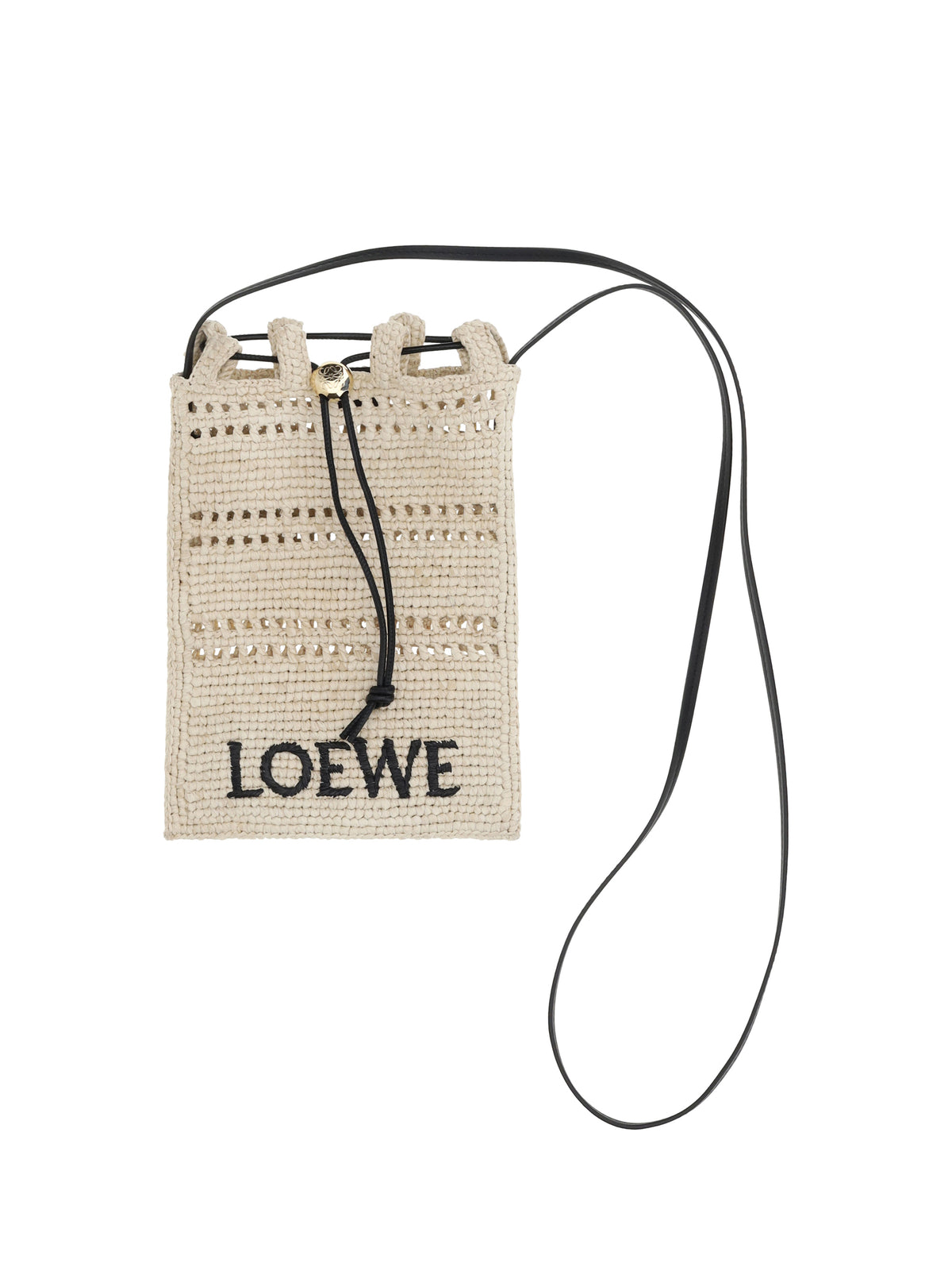Loewe Raffia Shoulder Bag - Natural/Black