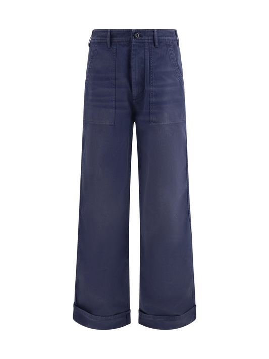 Acne Studios Organic cotton twill Pants - Navy Blue