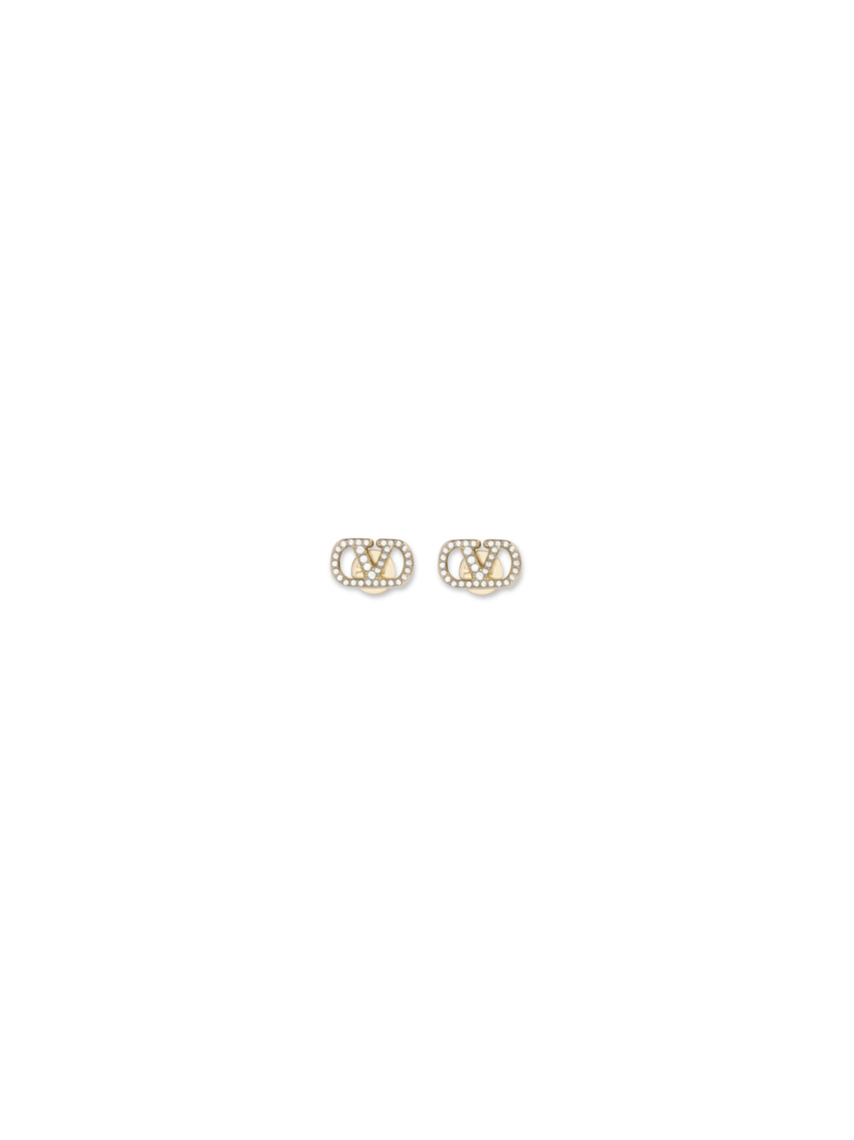Valentino Garavani VLogo Signature Earrings in metal and Swarovski crystals - Gold/Crystal