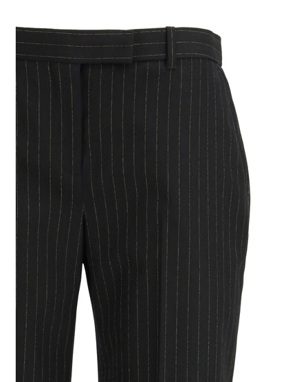 Alexander Mcqueen Pinstriped tailored Pants - Black/Gold