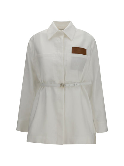 FENDI Linen and cotton belted Jacket