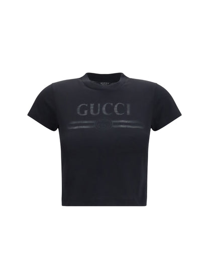 Gucci Cotton jersey T-shirt with devoré detail - Black