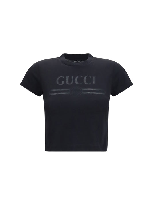 Gucci Cotton jersey T-shirt with devoré detail - Black