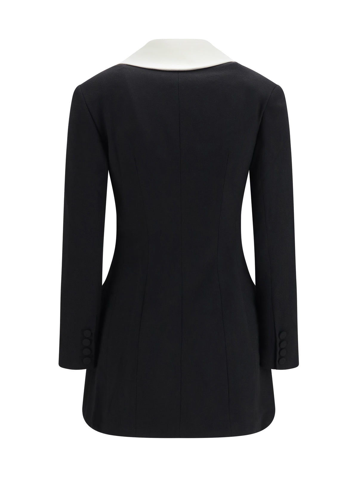 Self-Portrait Long double-breasted Blazer with contrast neckline - Black
