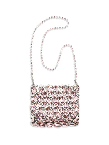 SELF-PORTRAIT Crystal mesh Pouch