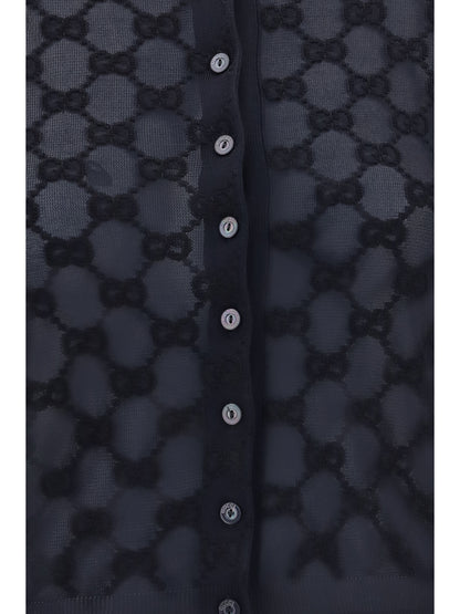 Gucci GG all-over viscose crepe Cardigan - Black