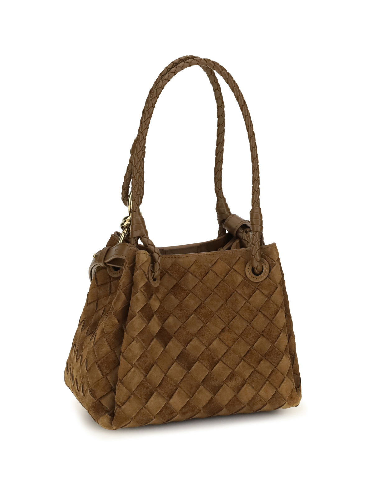 Bottega Veneta Parachute Small suede Handbag - Dark Caramel 20-Mb