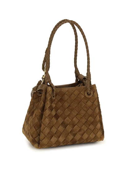 Bottega Veneta Parachute Small suede Handbag - Dark Caramel 20-Mb