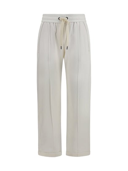 Brunello Cucinelli Track stretch-fleece Pants with monili detailing - Natural
