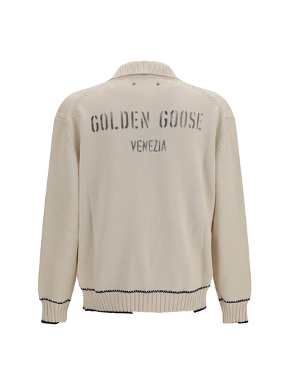 Golden Goose Rindley Polo with logo print - Heritage White