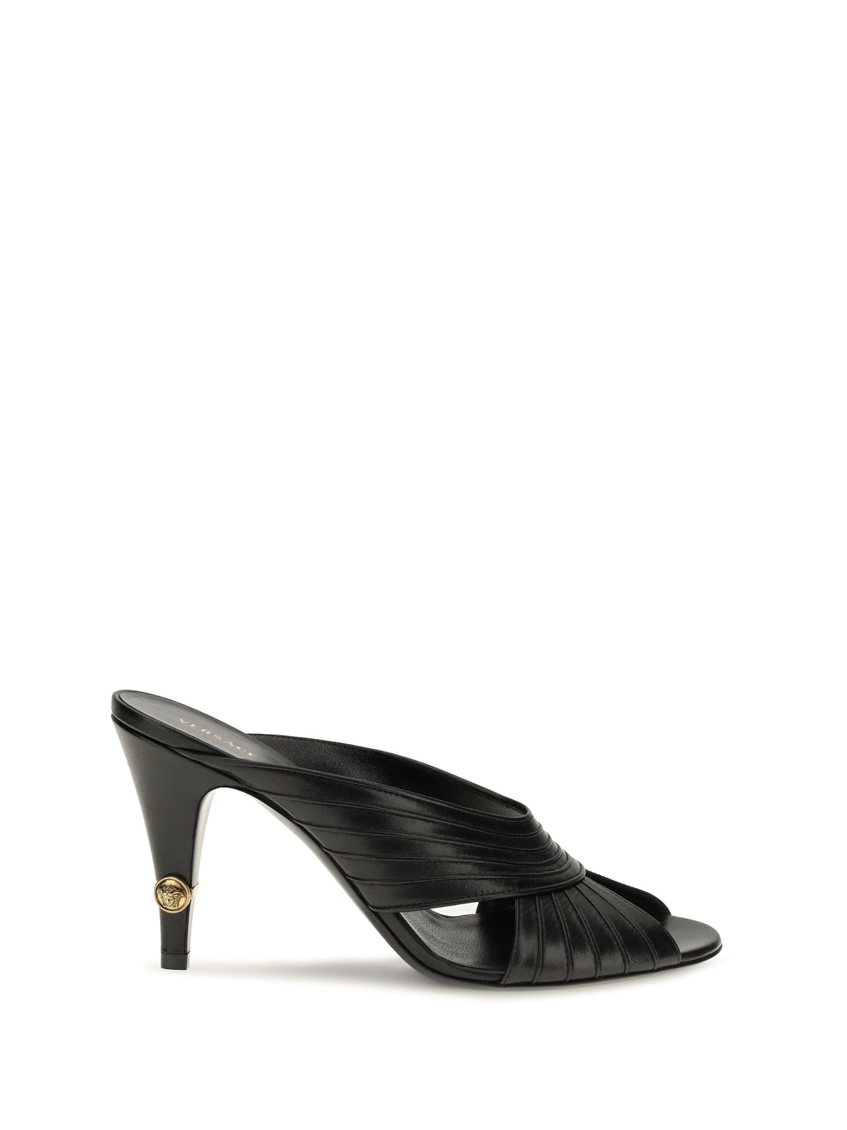 Versace Gianni nappa leather Mules - Black/Gold
