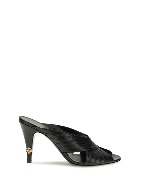 Versace Gianni nappa leather Mules - Black/Gold