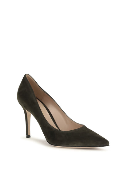 Gianvito Rossi Suede Pumps - Dark Olive