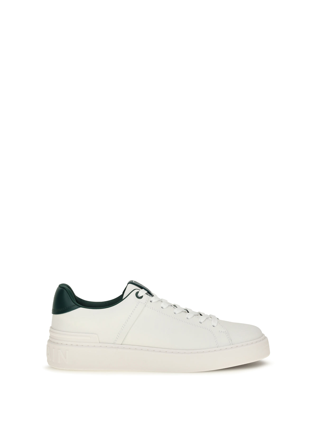 Balmain B-Court leather Sneakers - Blanc/Vert Bouteille