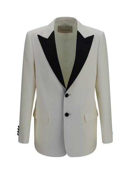 Valentino Two-tone wool Jacket - Ivory/Black