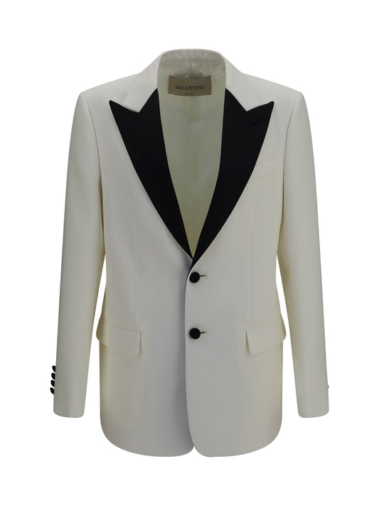 Valentino Two-tone wool Jacket - Ivory/Black