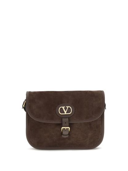 Valentino Garavani Antibes suede Shoulder Bag - Testa Di Moro/Oak Brown
