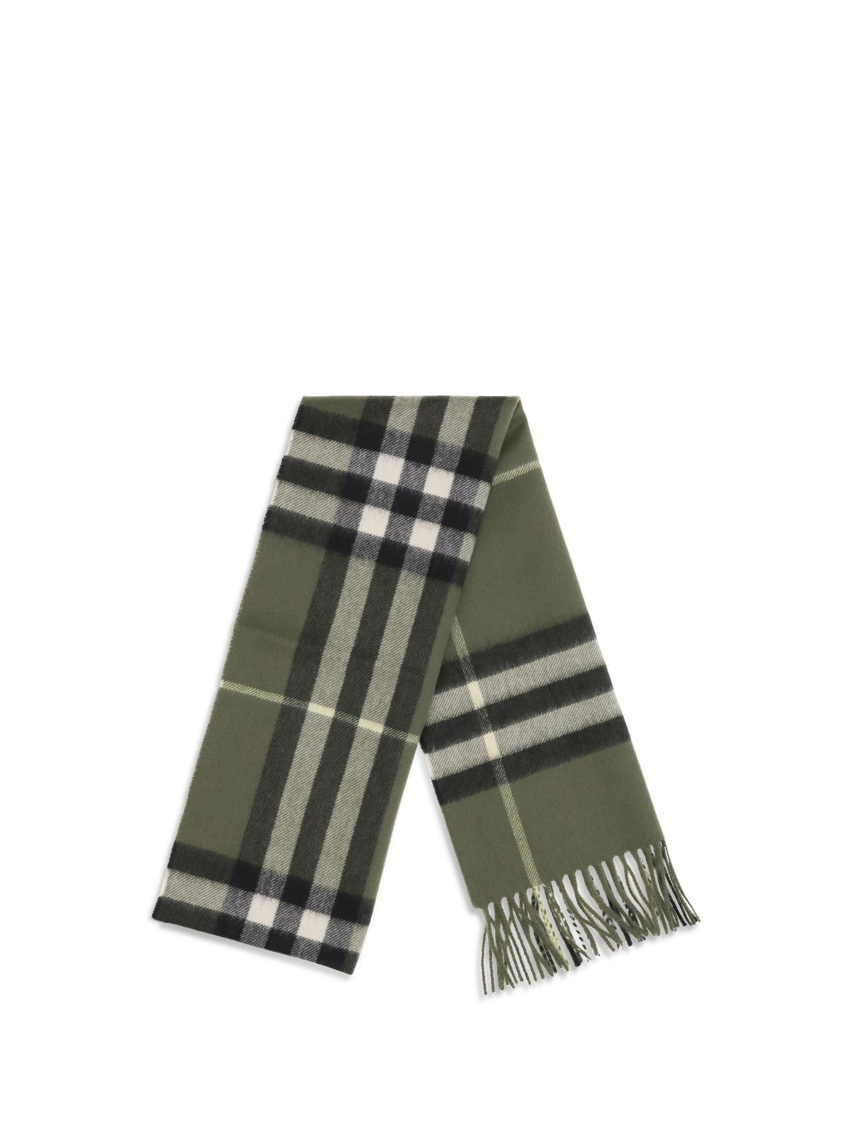 Burberry Check cashmere Scarf - Pea Green