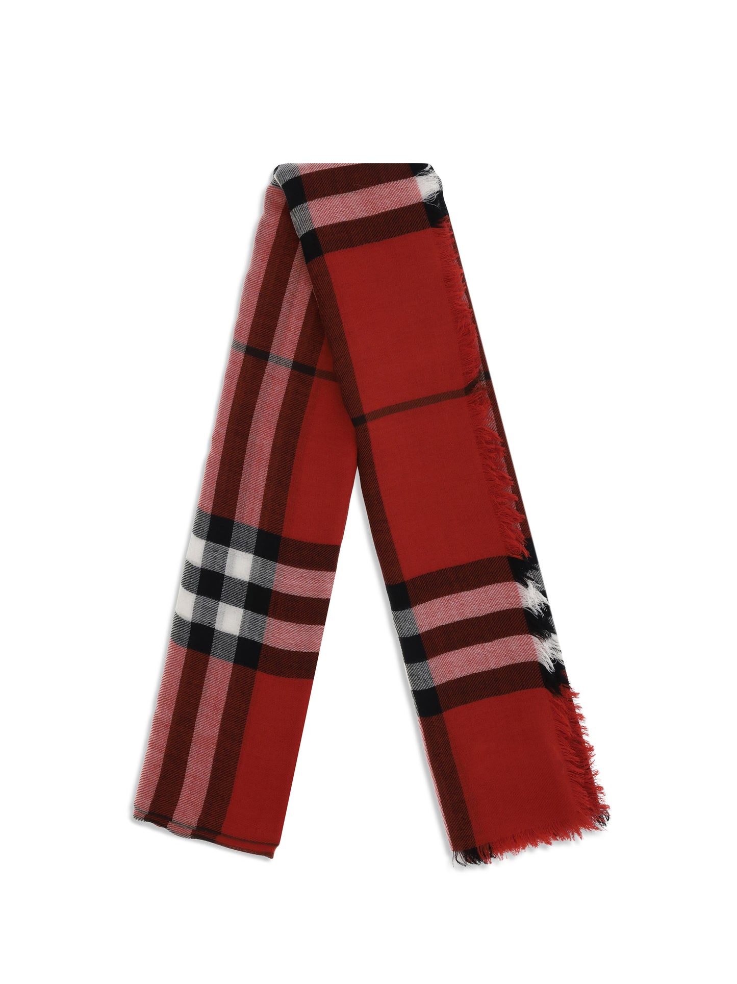BURBERRY Wool Check wide Scarf