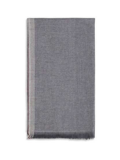 Brunello Cucinelli Cashmere Scarf - Grey Burgundy