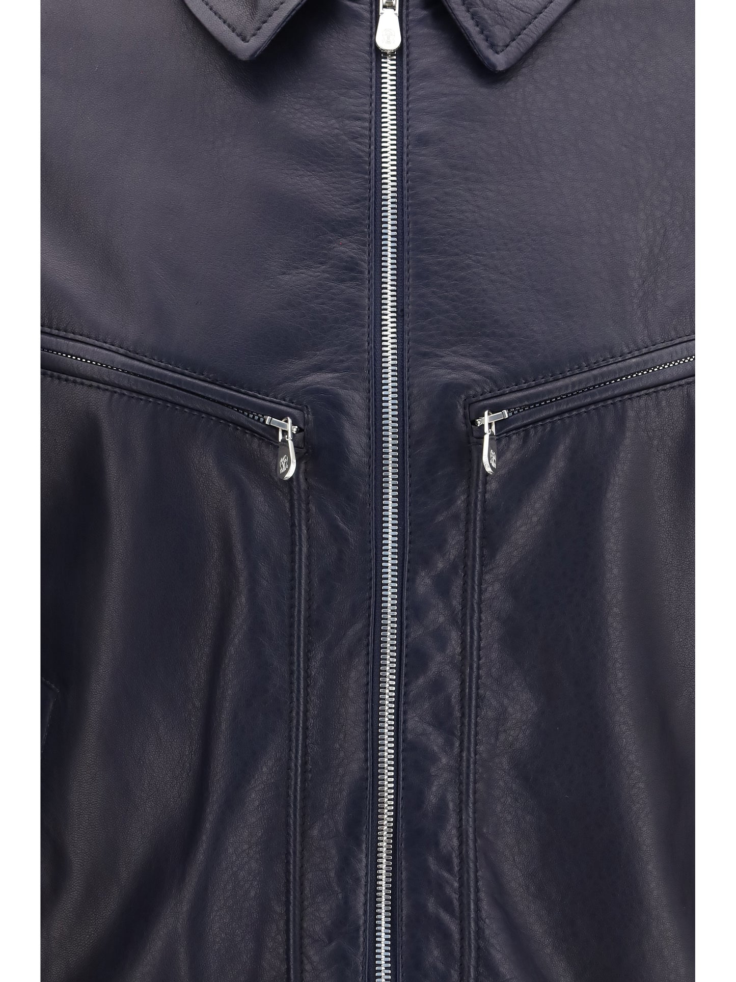 BRUNELLO CUCINELLI Leather and knit Jacket