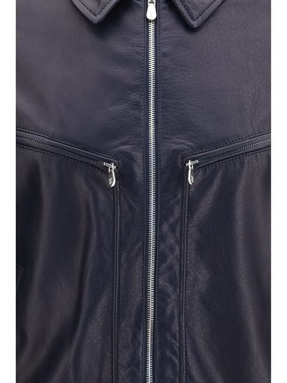 BRUNELLO CUCINELLI Leather and knit Jacket