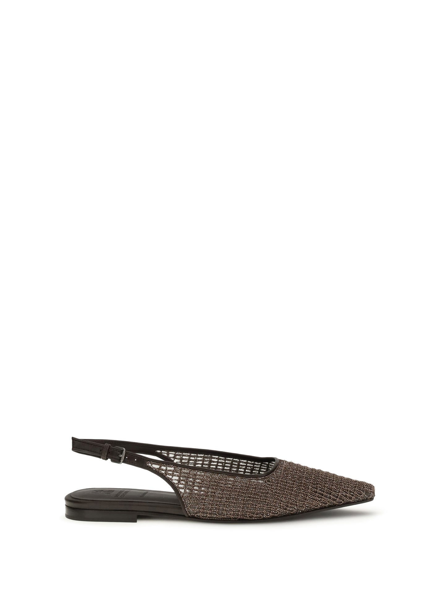 BRUNELLO CUCINELLI Precious Net Embroidery slingback Ballerinas