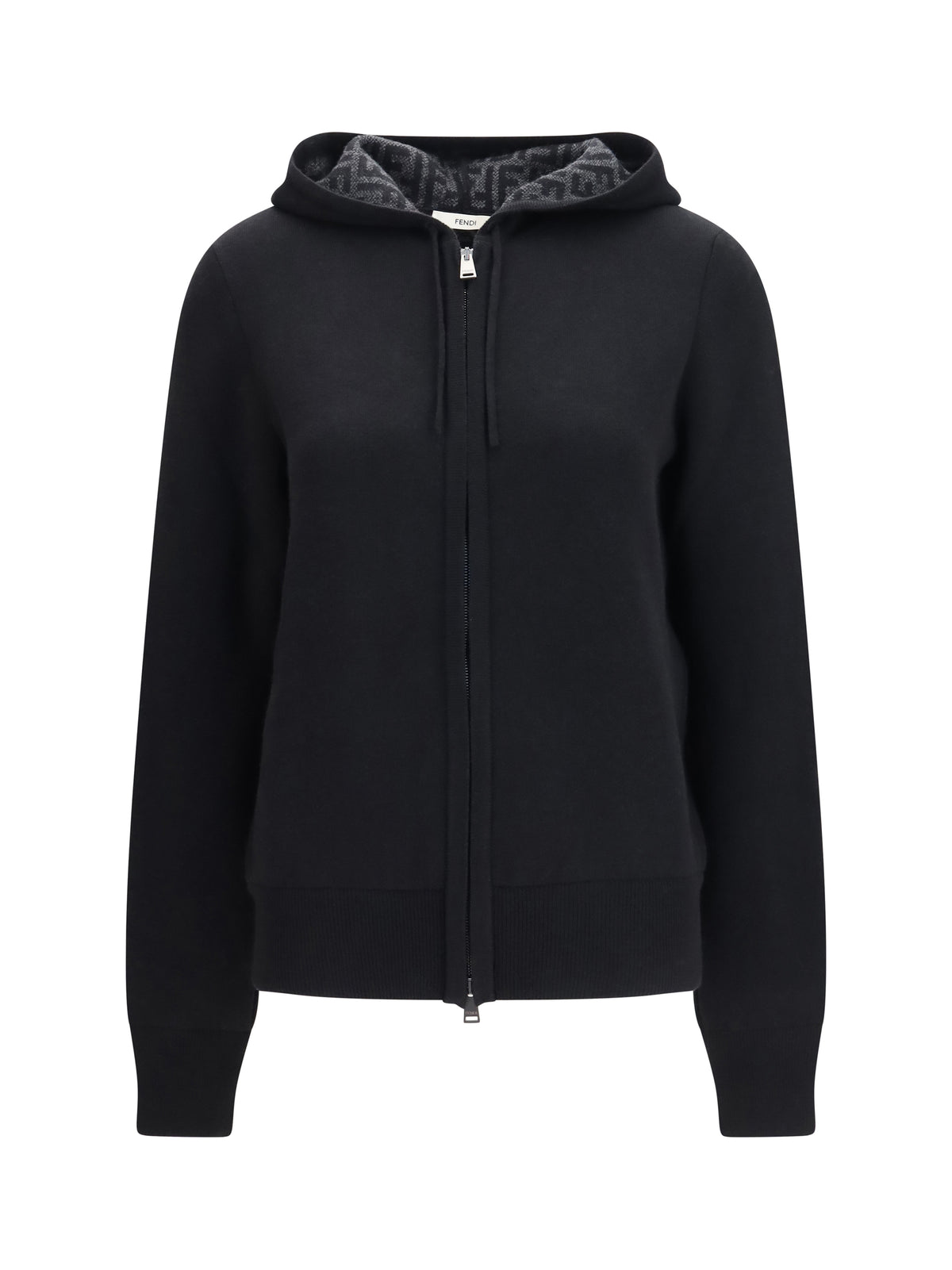 Fendi FF Zucca cashmere Sweater - Nero+Grigio Melange