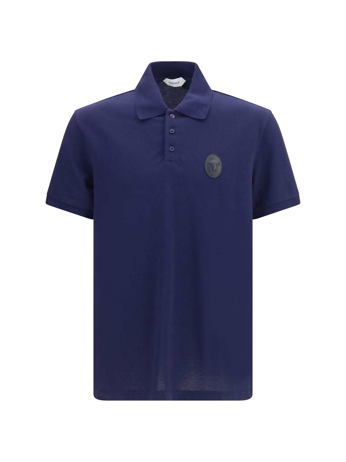 Versace Cotton piqué Polo with Medusa patch - Dark Navy