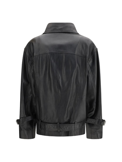 PINKO Leather biker Jacket
