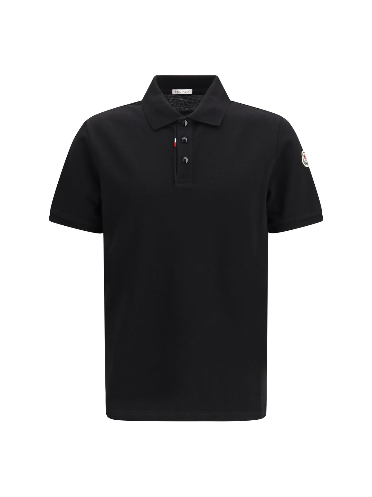 Moncler Cotton piqué Polo Shirt with logo - Black