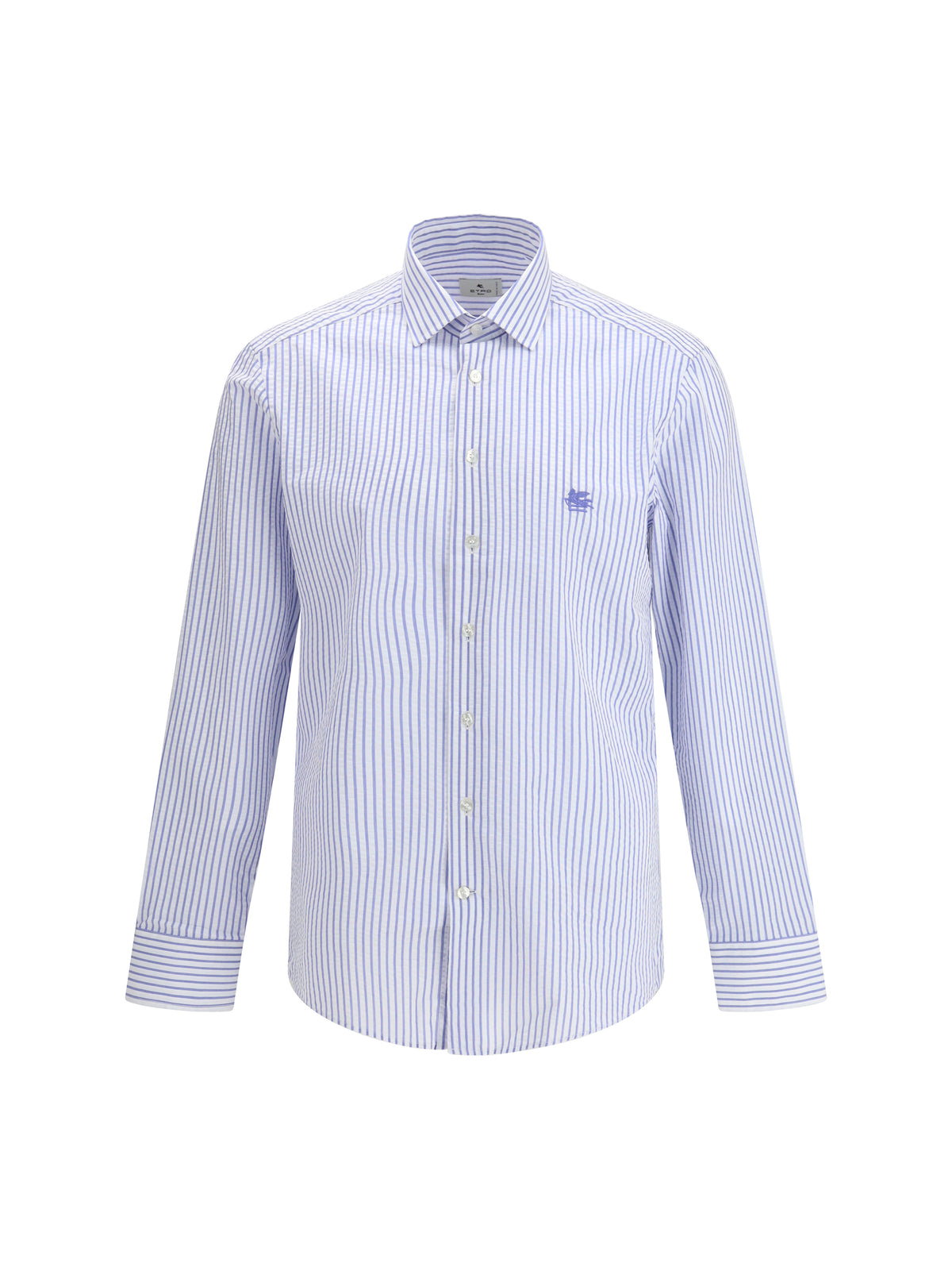 Etro Striped cotton Shirt with an embroidered Pegaso logo on the chest - S8460