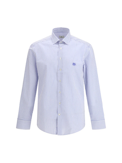 Etro Striped cotton Shirt with an embroidered Pegaso logo on the chest - S8460