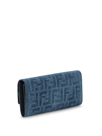 FENDI FF denim Clutch Bag