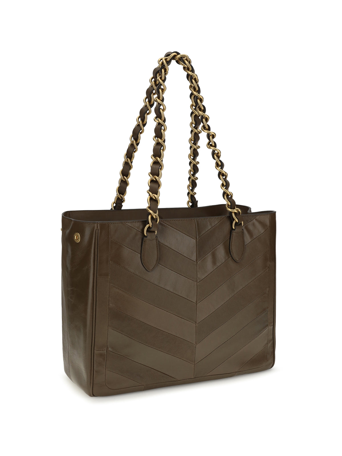 Valentino Garavani Laseine Chevron nappa Shopping Bag - Tundra